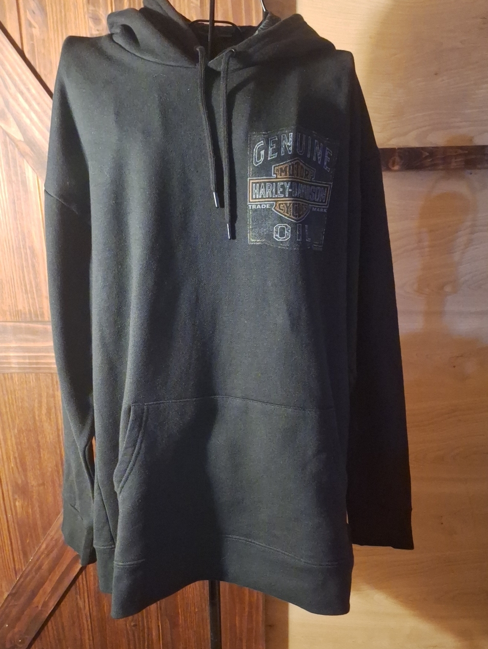 Harley‑Davidson Black Pullover Hoodie with Chest Logo